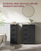 Badkamerkast - Ladekast - Opbergkast met Deur en Lades - 55 x 30 x 82 cm