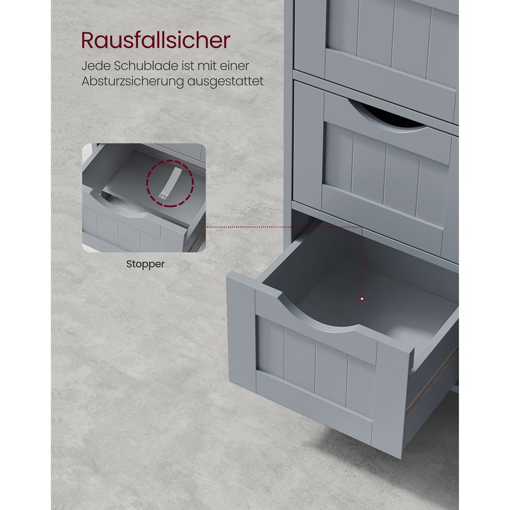 Badkamerkast - Ladekast - Opbergkast met Deur en Lades - 55 x 30 x 82 cm