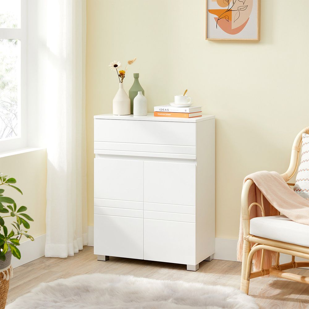 Badkamerkast met Opbergruimte - Moderne Bijzetkast - 60x80x30 cm - Wit
