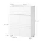 Badkamerkast met Opbergruimte - Moderne Bijzetkast - 60x80x30 cm - Wit