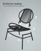 Balkonmeubelset - Set van 3 met tafel en 2 stoelen - Balkonset - Tuinset