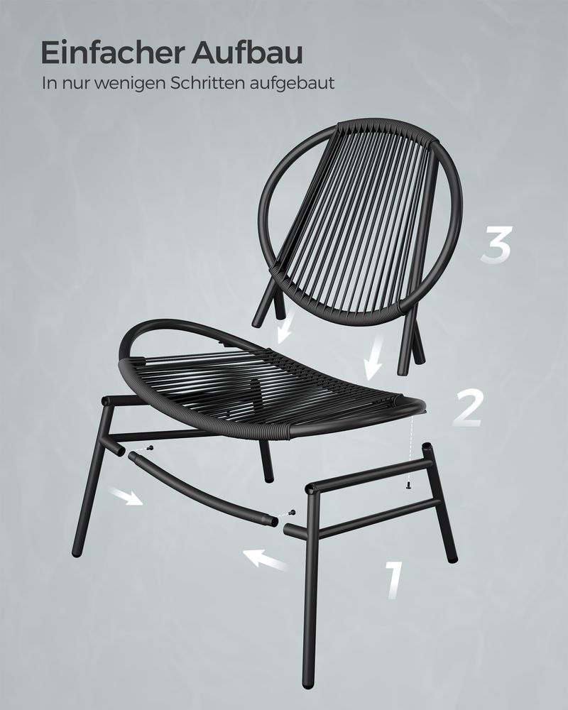 Balkonmeubelset - Set van 3 met tafel en 2 stoelen - Balkonset - Tuinset