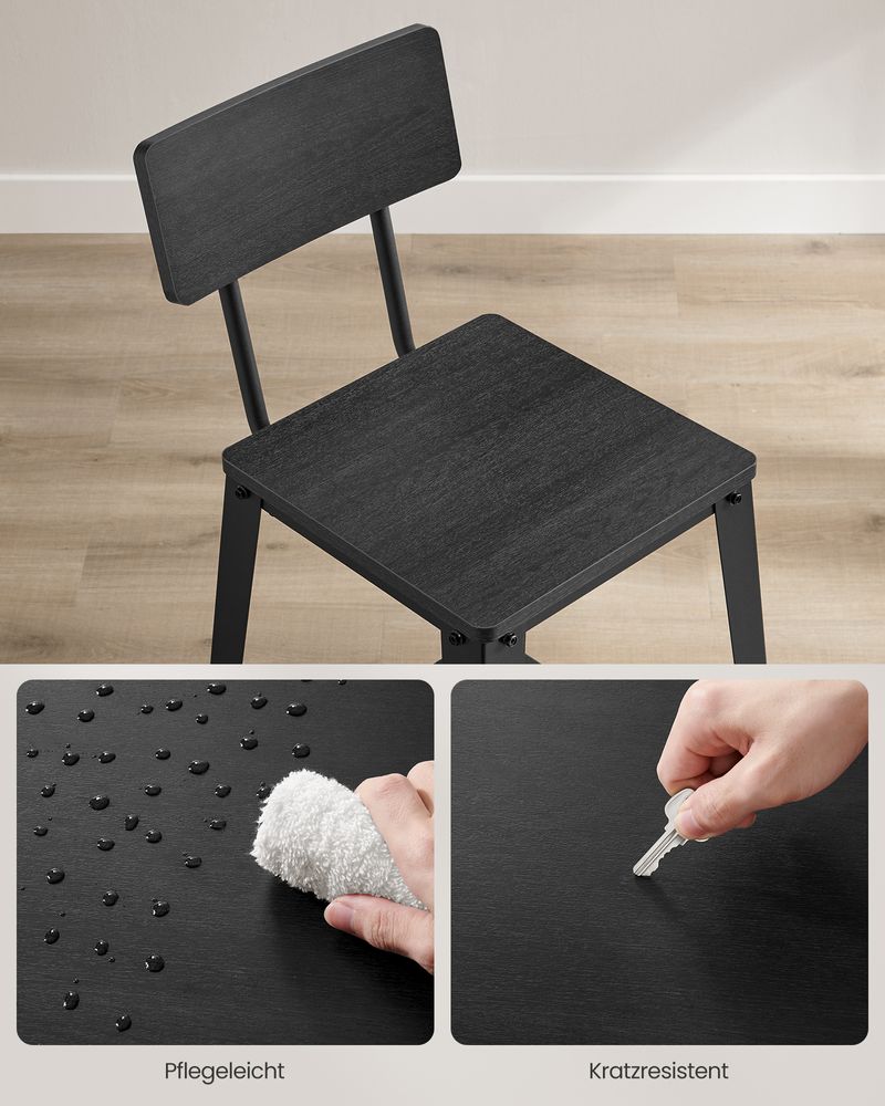 Barkrukken met Rugleuning - Set van 2 of 4