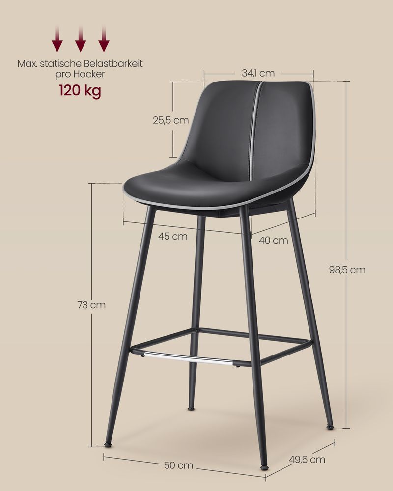 Barkrukken Set van 2 - Barstoelen - Hoge Stoelen