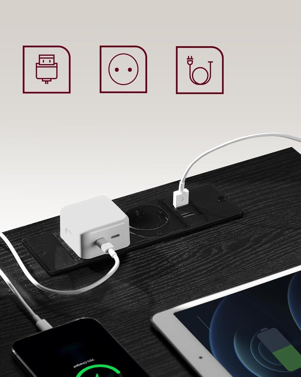Bijzettafel met Oplaadstation - Nachtkastje met USB-aansluiting - Kastje met Stopcontact