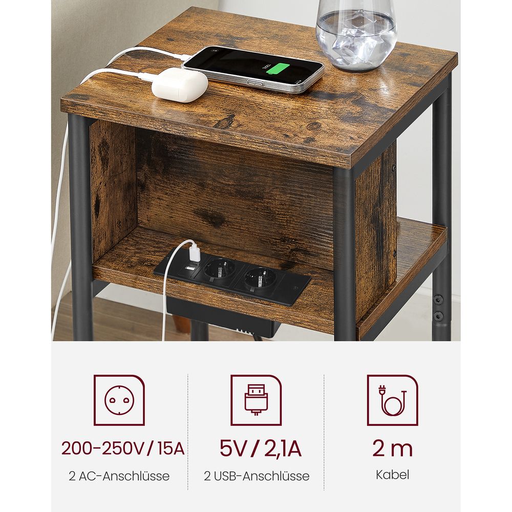 Bijzettafel met Stopcontact - Praktisch en Stijlvol