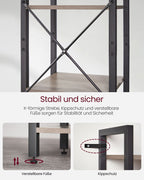 Boekenkast Industrieel – 6 Niveaus – Smal 40 cm – Zwart Metalen Frame met Houtlook – voor Woonkamer & Kantoor