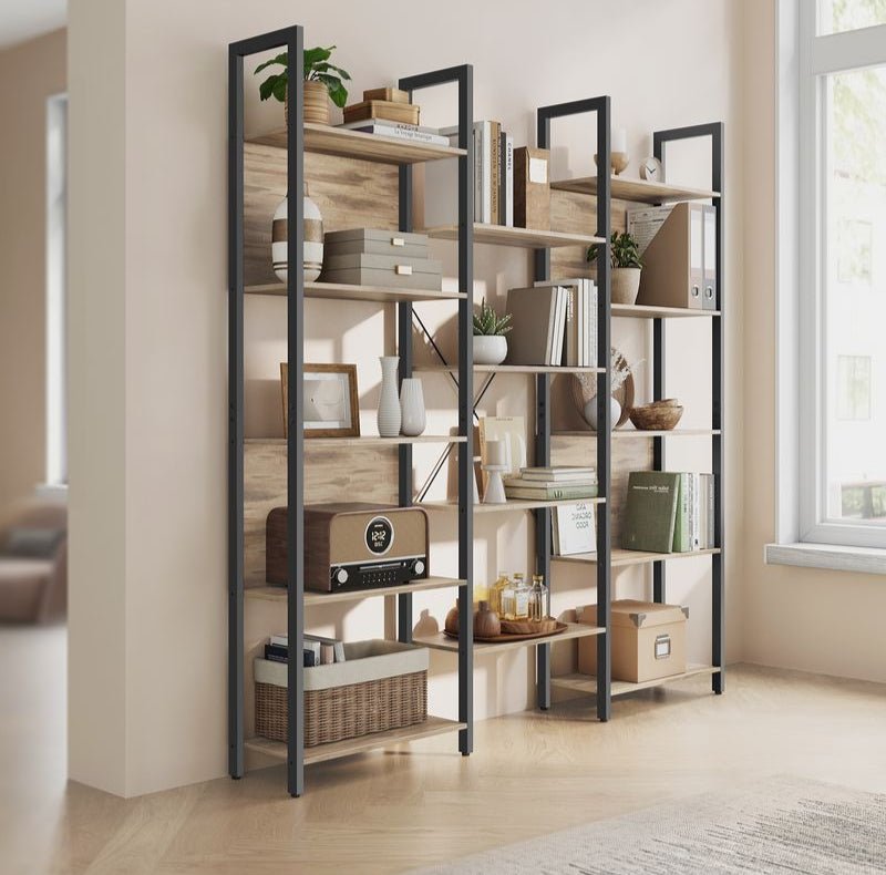 Boekenkast Industrieel - Ladderrek - 14 Planken - Stabiel Metalen Frame