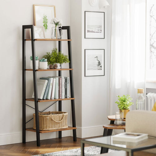 Boekenkast - Ladderrek Met 4 Planken - Stijlvol & Ruimtebesparend