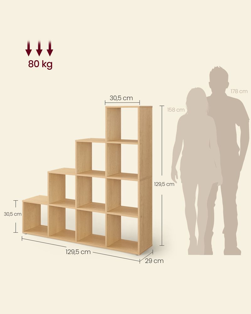 Boekenkast met 10 Open Compartimenten – Veelzijdige Roomdivider voor Boeken en Decoraties