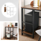 Bureau Industrieel – Computertafel met 2 Legplanken Links of Rechts