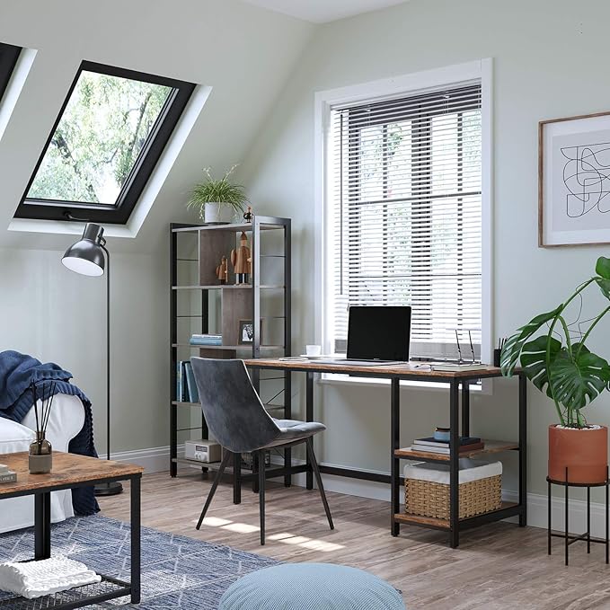 Bureau Industrieel – Computertafel met 2 Legplanken Links of Rechts