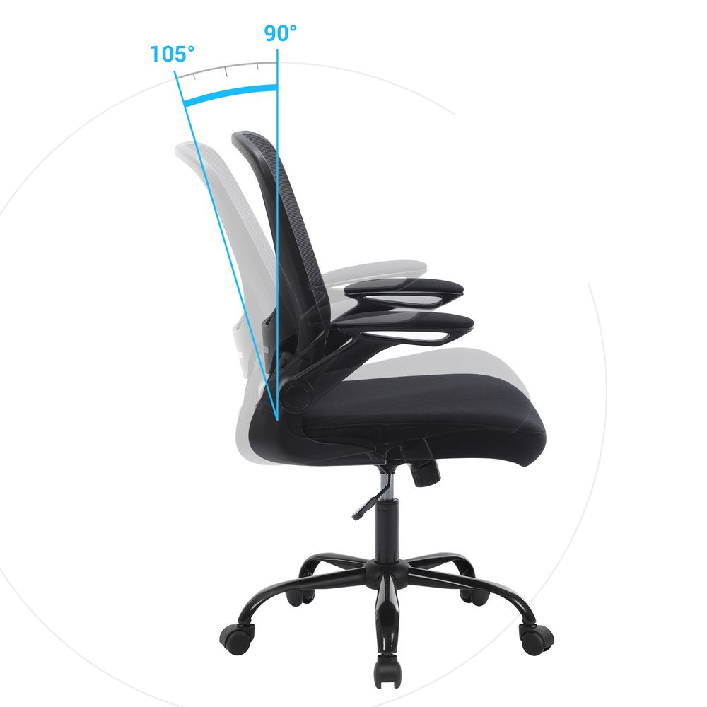 Ergonomische Bureaustoel – Verstelbare Armleuning – Mesh Rugleuning – 360° Draaibaar