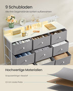 Commode met USB & Stopcontact - Ladekast met LED-verlichting
