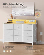 Commode met USB & Stopcontact - Ladekast met LED-verlichting