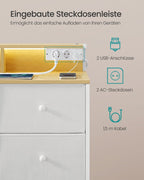 Commode met USB & Stopcontact - Ladekast met LED-verlichting