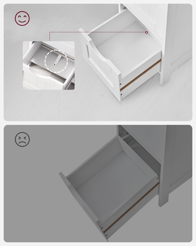 Compacte Badkamerkast met 4 Lades – Smal 30 cm – Ruimtebesparend Opbergkastje voor Badkamer & Keuken