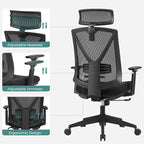 Ergonomische Bureaustoel – Compleet Verstelbaar – Verstelbare Rugleuning – Kantoorstoel
