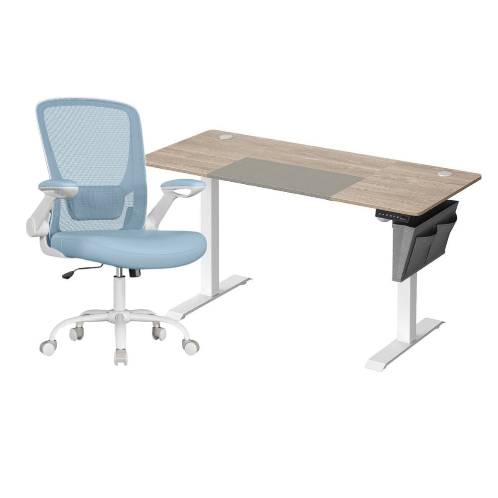 Zit Sta Bureau Elektrisch + Ergonomische Bureaustoel – Complete Werkplek Budget – In Hoogte Verstelbaar
