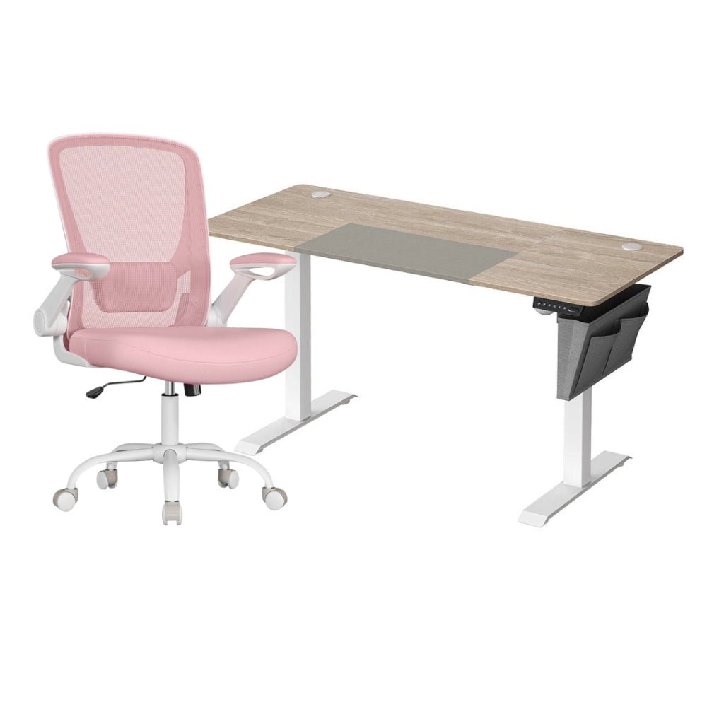 Zit Sta Bureau Elektrisch + Ergonomische Bureaustoel – Complete Werkplek Budget – In Hoogte Verstelbaar