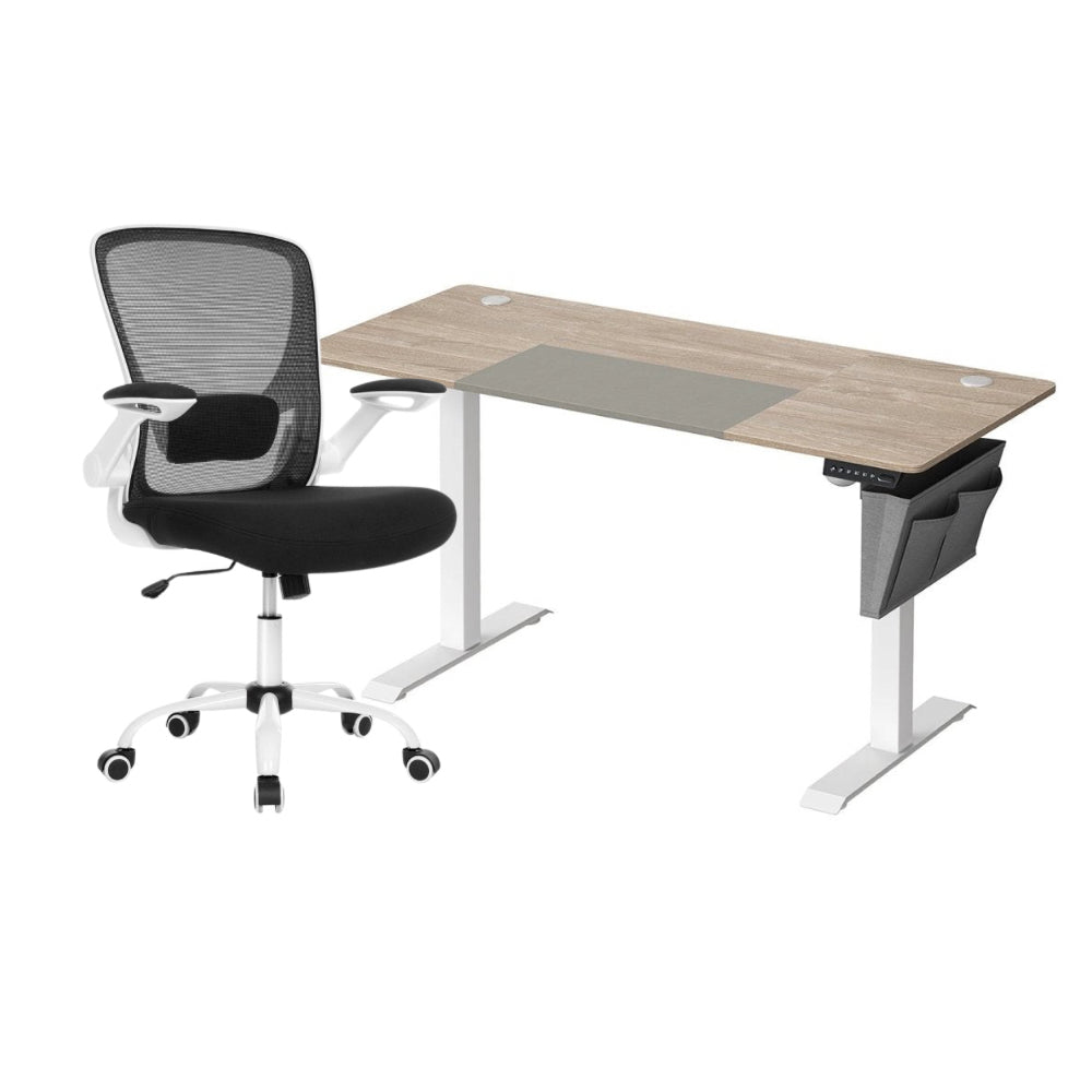 Zit Sta Bureau Elektrisch + Ergonomische Bureaustoel – Complete Werkplek Budget – In Hoogte Verstelbaar
