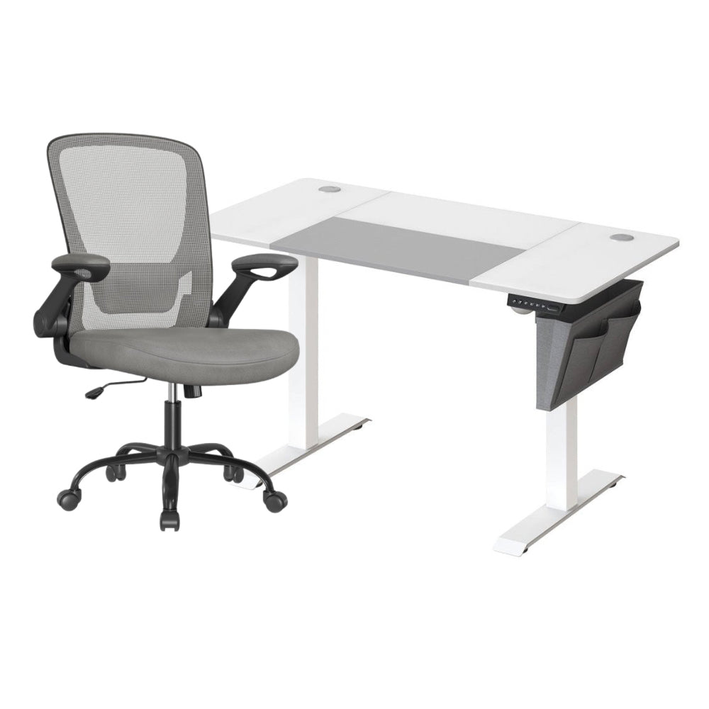 Zit Sta Bureau Elektrisch + Ergonomische Bureaustoel – Complete Werkplek Budget – In Hoogte Verstelbaar