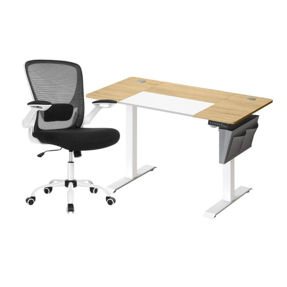 Zit Sta Bureau Elektrisch + Ergonomische Bureaustoel – Complete Werkplek Budget – In Hoogte Verstelbaar
