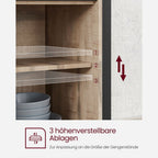 Dressoir met Schuifdeuren - Kast 100 cm breed - Vintage Bruin & Zwart