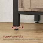 Dressoir met Schuifdeuren - Kast 100 cm breed - Vintage Bruin & Zwart
