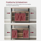 Dressoir met Schuifdeuren - Kast 100 cm breed - Vintage Bruin & Zwart