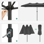 Dubbele Parasol 460 x 270 cm - Extra Groot met UV-Bescherming en Zwengel