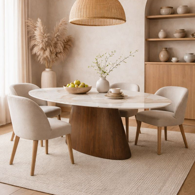 Ellipse Eettafel – Keramisch Marmer – 220 x 110 x 76 cm – Ovale Eettafel – Modern En Tijdloos Ontwerp
