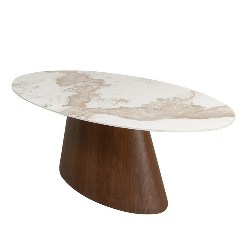 Ellipse Eettafel – Keramisch Marmer – 220 x 110 x 76 cm – Ovale Eettafel – Modern En Tijdloos Ontwerp