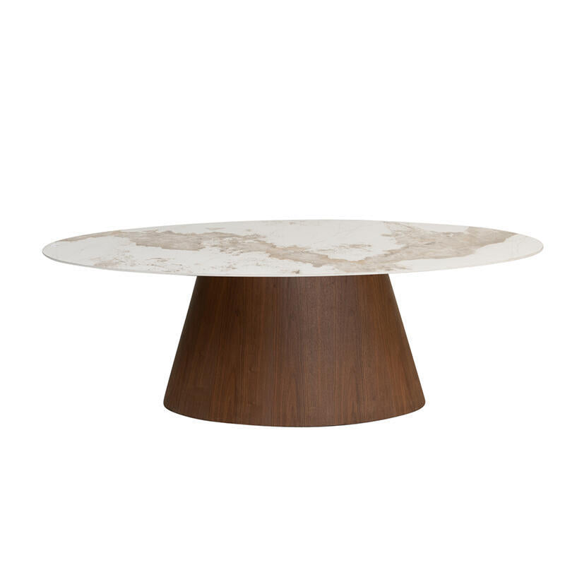 Ellipse Eettafel – Keramisch Marmer – 220 x 110 x 76 cm – Ovale Eettafel – Modern En Tijdloos Ontwerp