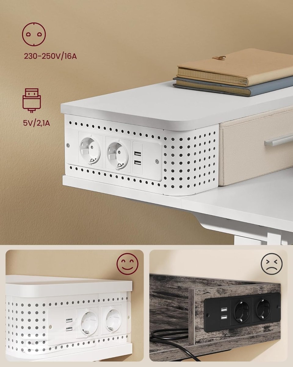 Zit Sta Bureau Elektrisch met LED – Gamebureau – Stopcontact & USB