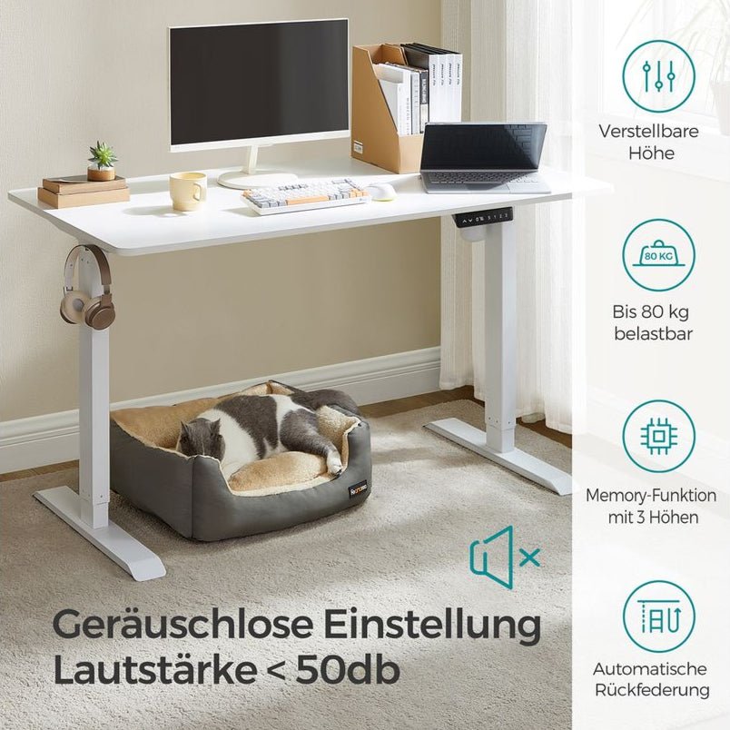 Zit Sta Bureau Elektrisch – Met Wieltjes – In Hoogte Verstelbaar – Ergonomisch
