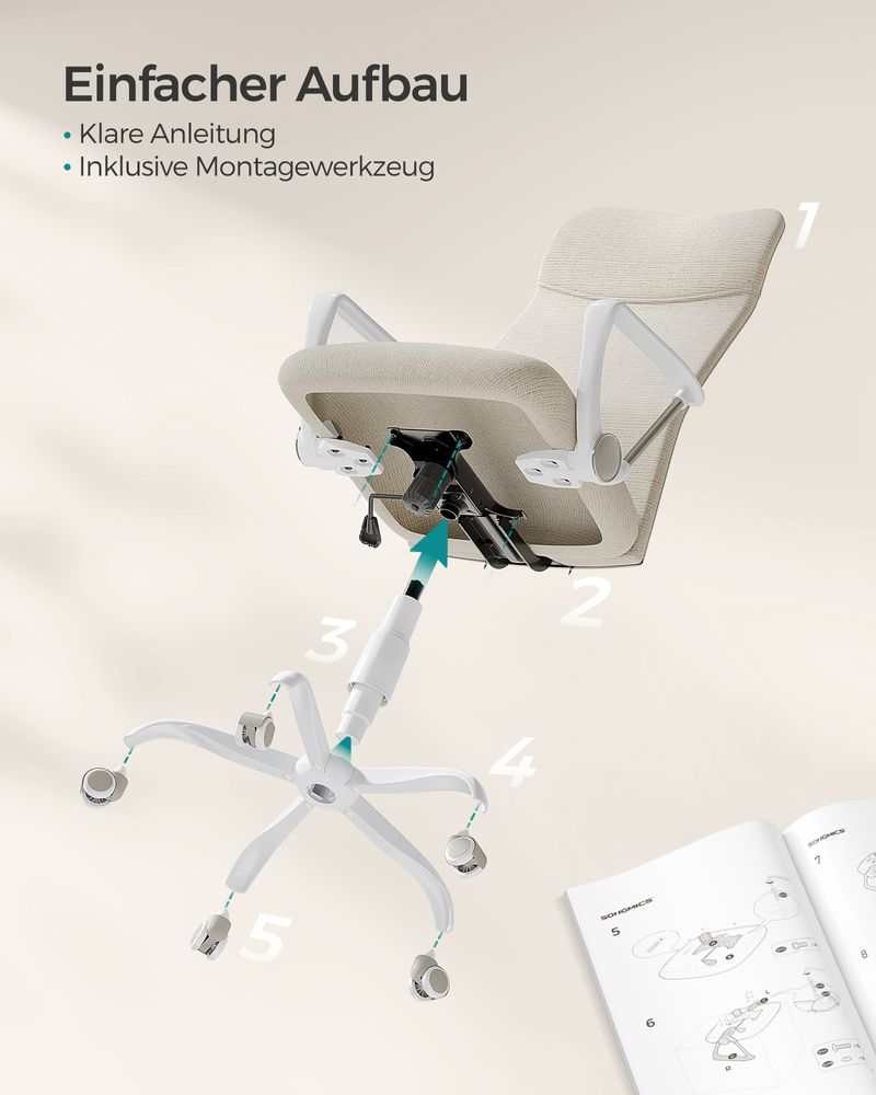 Ergonomische Bureaustoel – Comfortabele Stofbekleding – Verstelbaar