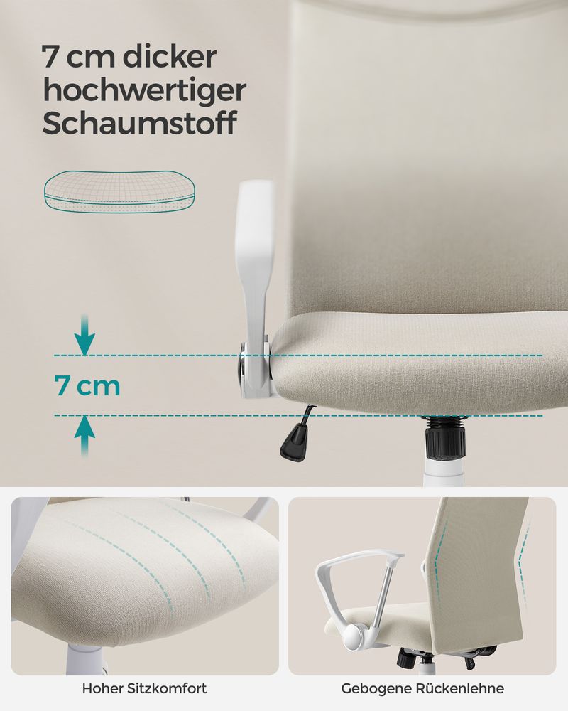 Ergonomische Bureaustoel – Comfortabele Stofbekleding – Verstelbaar