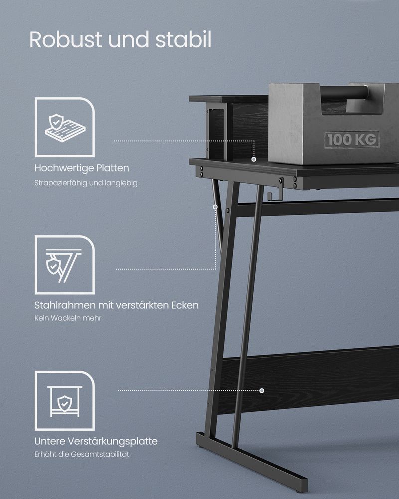 Gamebureau met LED - Gaming Tafel met Stopcontact en USB-aansluiting