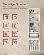 Hangende Badkamerkast – Wit & Natuurlijk Beige – 30 x 40 x 160 cm