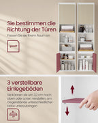Hangende Badkamerkast – Wit & Natuurlijk Beige – 30 x 40 x 160 cm