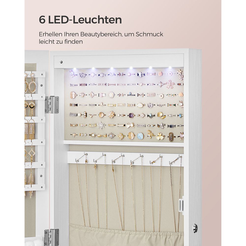 Hanggende Sieradenspiegelkast met Opbergruimte - Elegant & Functioneel