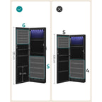 Hanggende Sieradenspiegelkast met Opbergruimte - Elegant & Functioneel