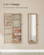 Hanggende Sieradenspiegelkast met Opbergruimte - Elegant & Functioneel