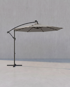 Parasol Met LED Solarverlichting – Met Standaard – UPF 50+ – Met Zwenkel – Voor Balkon En Tuin