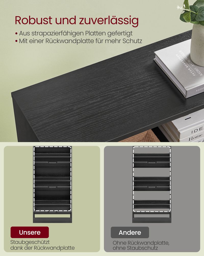 Hoge en veelzijdige schoenenkast met stijlvol design