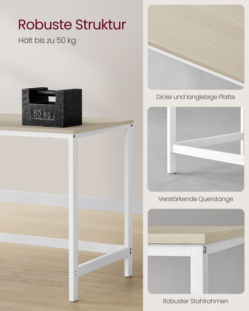 Bureau Industrieel 120 cm – Met Verplaatsbare Planken