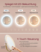 Kaptafel met Kruk - LED Verlichte Spiegel - Luxe Make-up Tafel