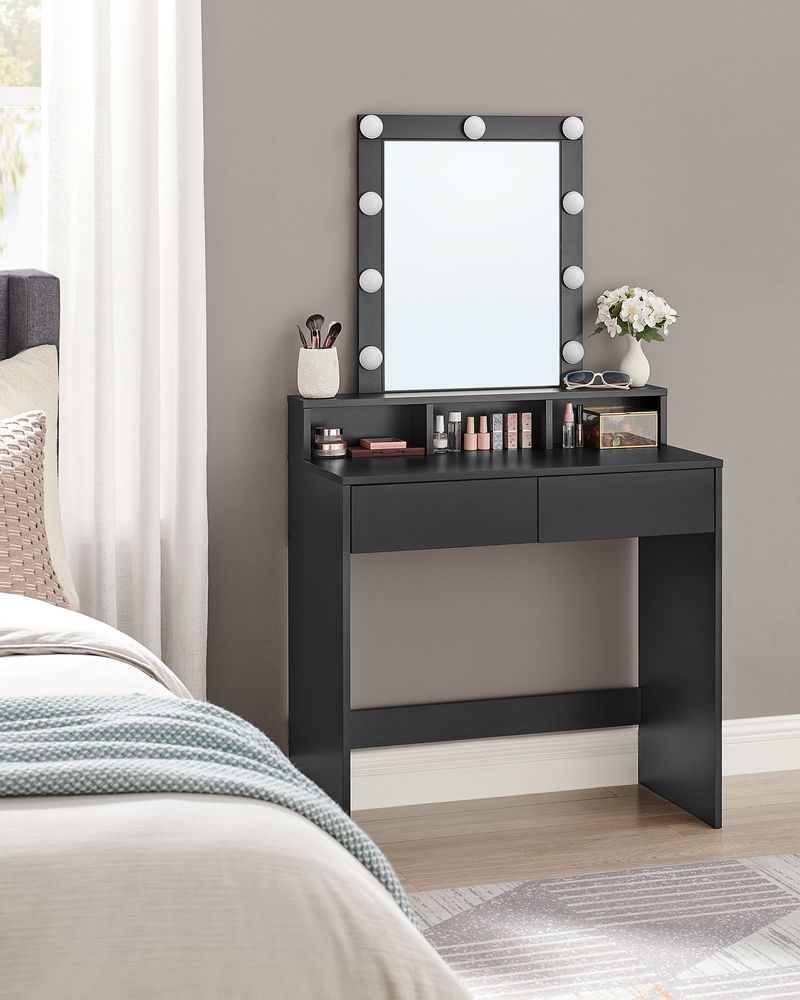 Kaptafel met Verlichting - Make-up tafel - Kaptafel met Lade en Spiegel