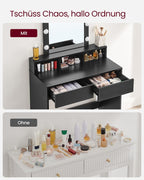 Kaptafel met Verlichting - Make-up tafel - Kaptafel met Lade en Spiegel